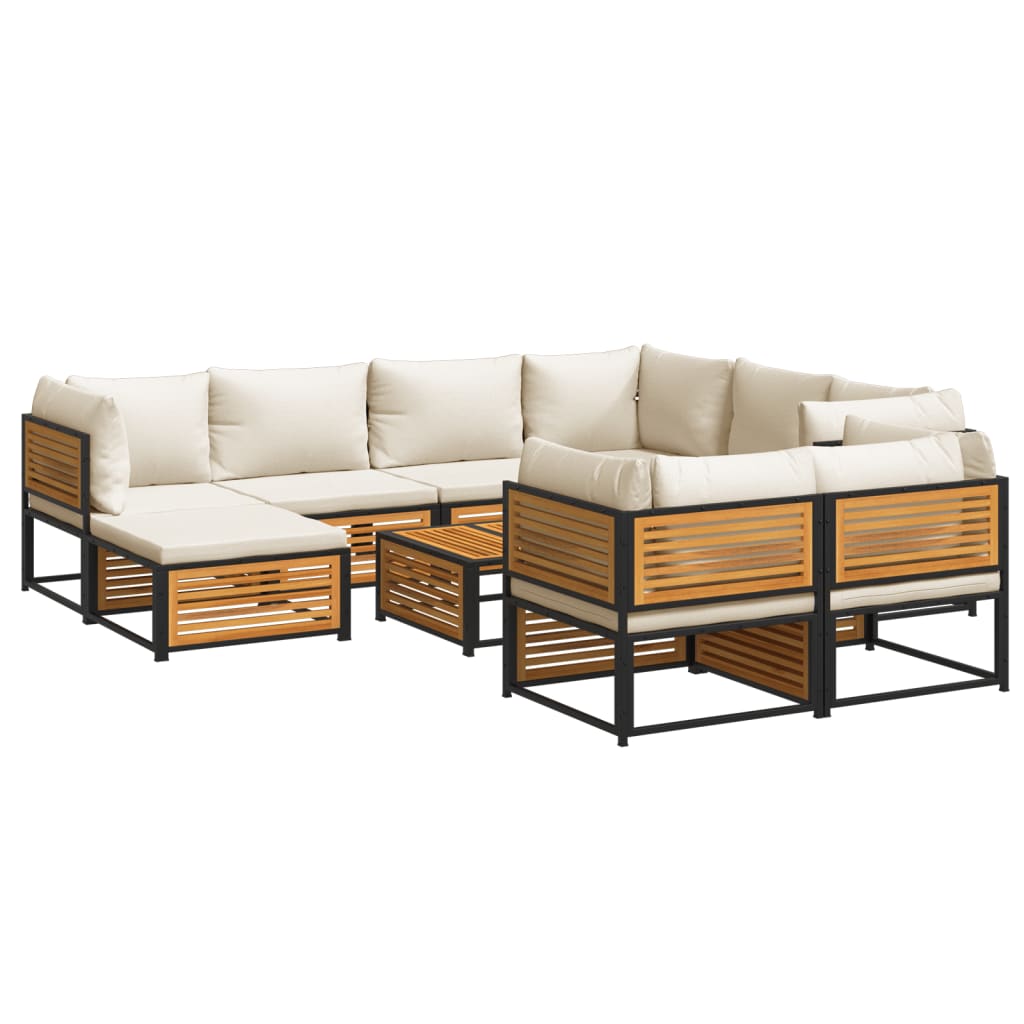 10-delige Loungeset met kussens massief acaciahout is nu te koop bij PeponiXL, paradijselijk wonen!