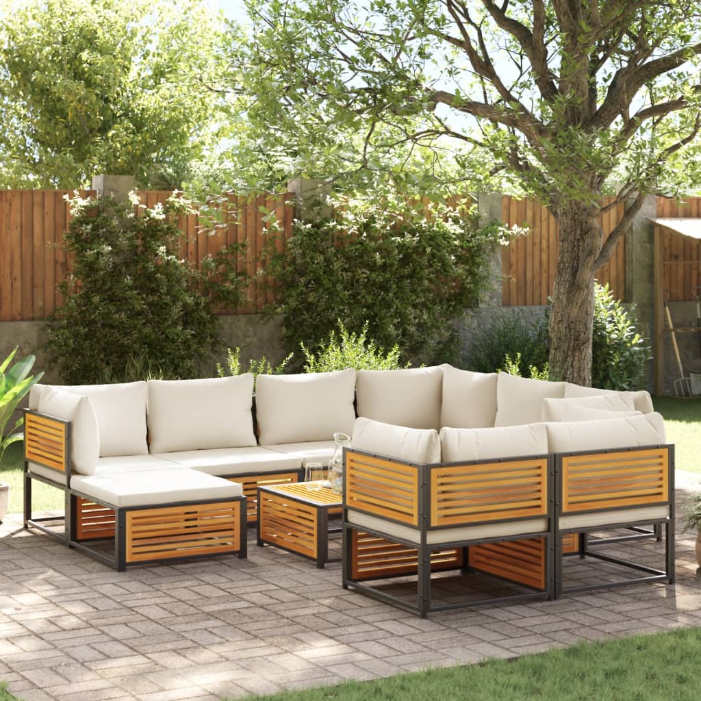 10-delige Loungeset met kussens massief acaciahout is nu te koop bij PeponiXL, paradijselijk wonen!