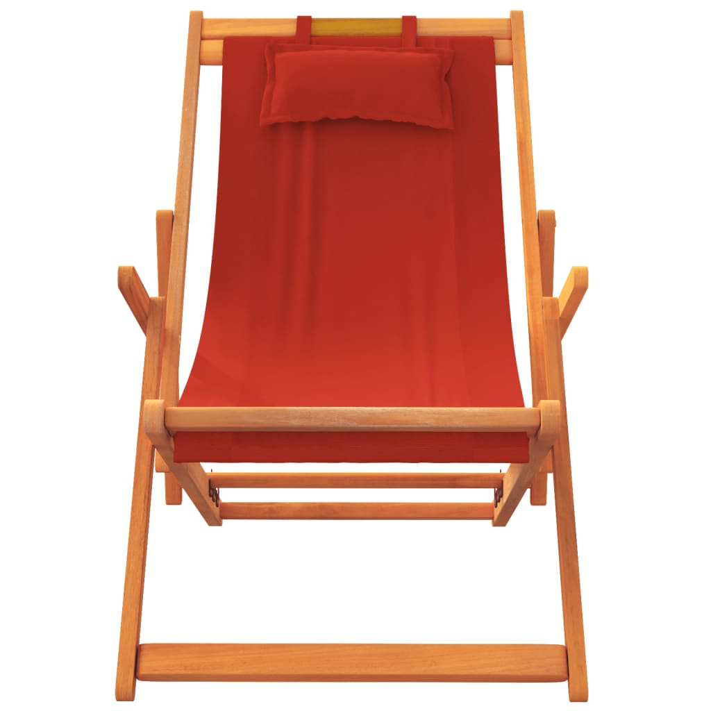 Strandstoelen 2 st inklapbaar stof rood is nu te koop bij PeponiXL, paradijselijk wonen!