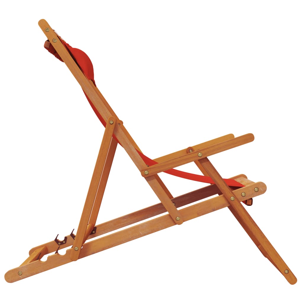 Strandstoelen 2 st inklapbaar stof rood is nu te koop bij PeponiXL, paradijselijk wonen!