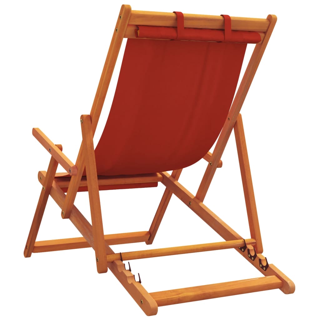 Strandstoelen 2 st inklapbaar stof rood is nu te koop bij PeponiXL, paradijselijk wonen!