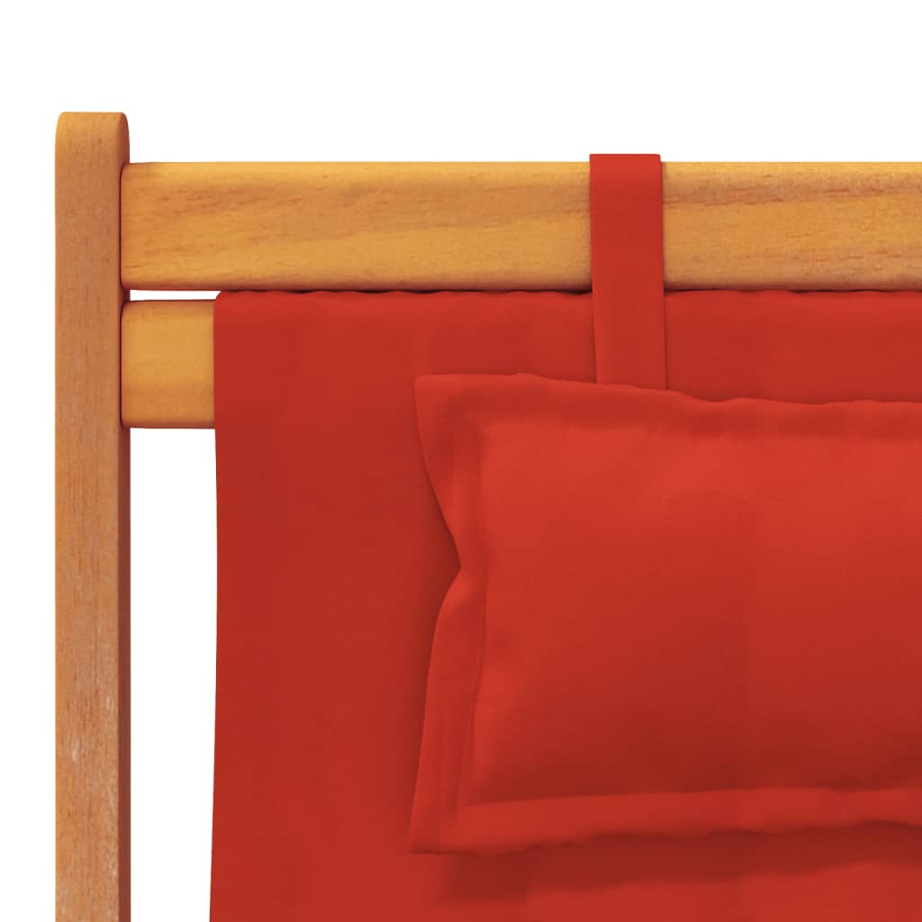 Strandstoelen 2 st inklapbaar stof rood is nu te koop bij PeponiXL, paradijselijk wonen!