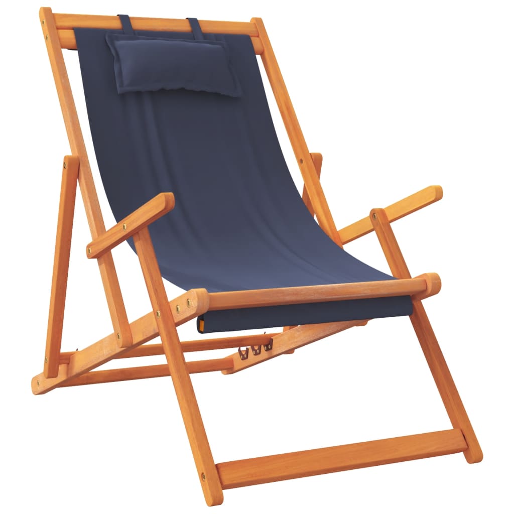Strandstoelen 2 st inklapbaar stof blauw is nu te koop bij PeponiXL, paradijselijk wonen!