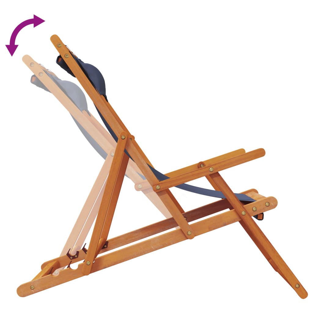 Strandstoelen 2 st inklapbaar stof blauw is nu te koop bij PeponiXL, paradijselijk wonen!
