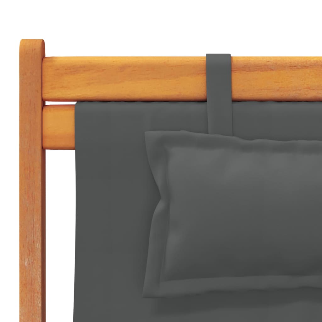 Strandstoelen 2 st inklapbaar stof grijs is nu te koop bij PeponiXL, paradijselijk wonen!