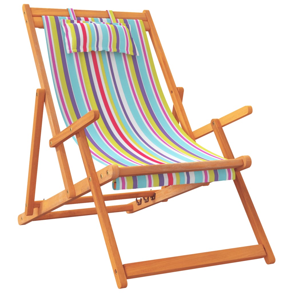 Strandstoelen 2 st inklapbaar stof meerkleurig is nu te koop bij PeponiXL, paradijselijk wonen!