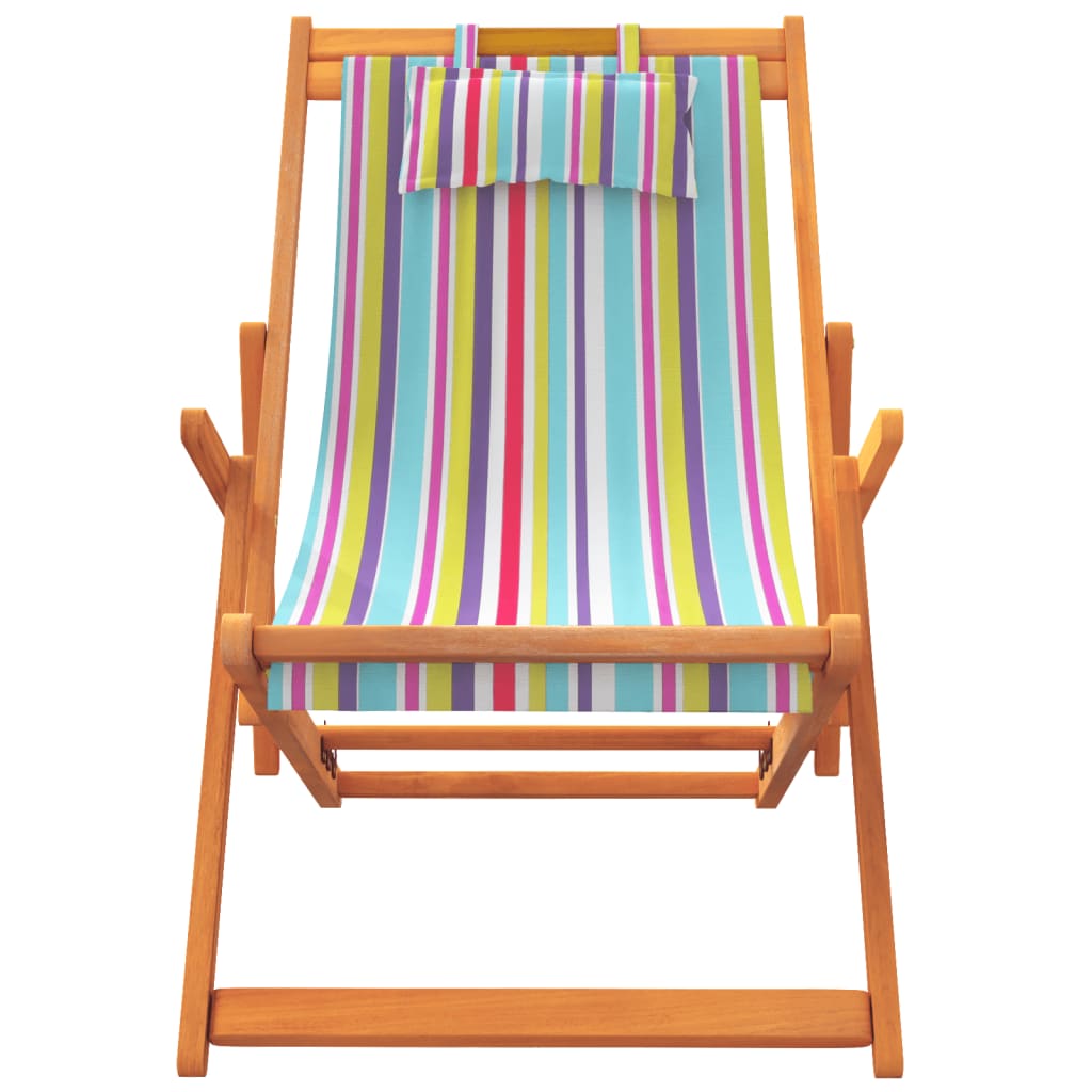Strandstoelen 2 st inklapbaar stof meerkleurig is nu te koop bij PeponiXL, paradijselijk wonen!