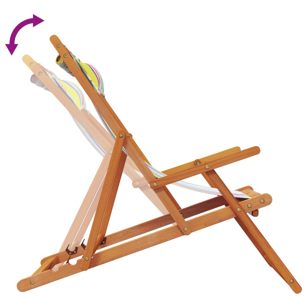 Strandstoelen 2 st inklapbaar stof meerkleurig is nu te koop bij PeponiXL, paradijselijk wonen!
