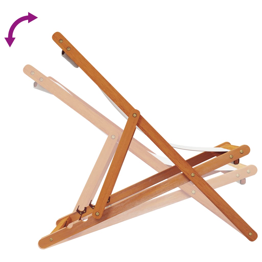 Strandstoelen 2 st inklapbaar stof crèmekleurig is nu te koop bij PeponiXL, paradijselijk wonen!