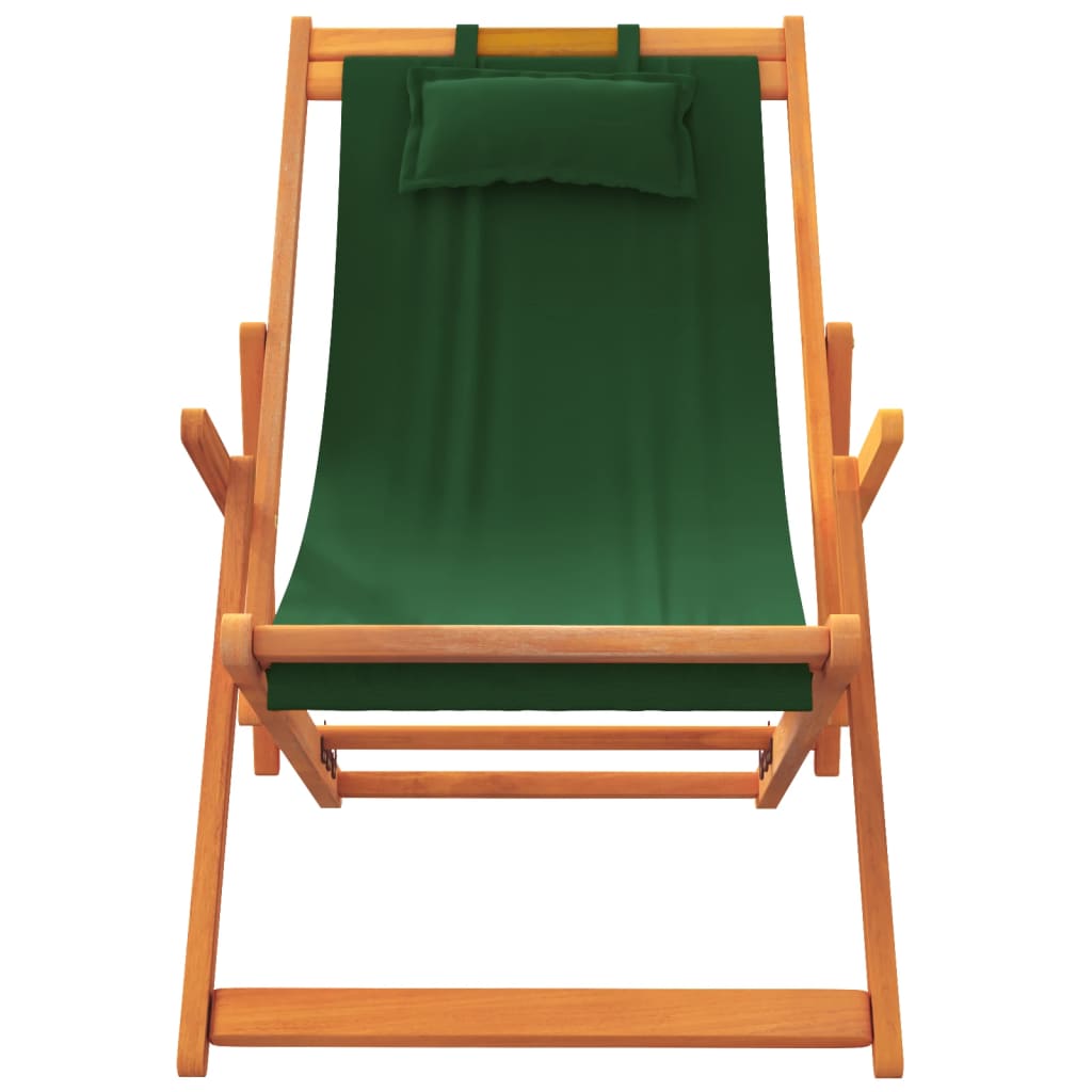 Strandstoelen 2 st inklapbaar stof groen is nu te koop bij PeponiXL, paradijselijk wonen!