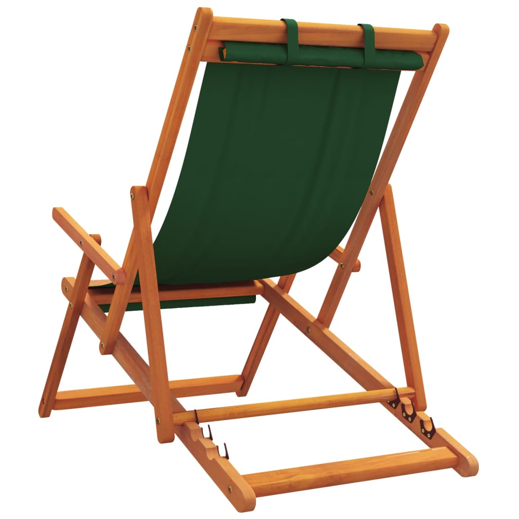 Strandstoelen 2 st inklapbaar stof groen is nu te koop bij PeponiXL, paradijselijk wonen!