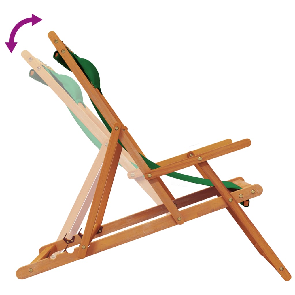 Strandstoelen 2 st inklapbaar stof groen is nu te koop bij PeponiXL, paradijselijk wonen!