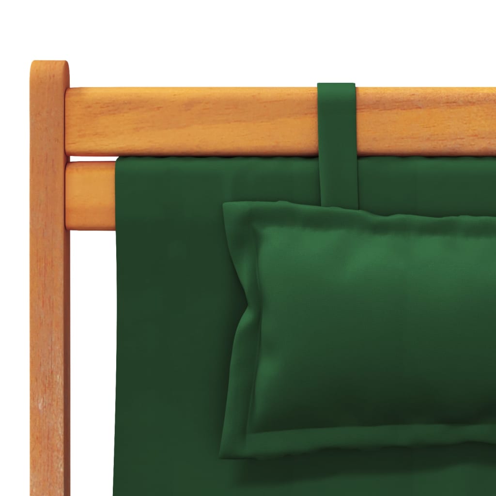 Strandstoelen 2 st inklapbaar stof groen is nu te koop bij PeponiXL, paradijselijk wonen!