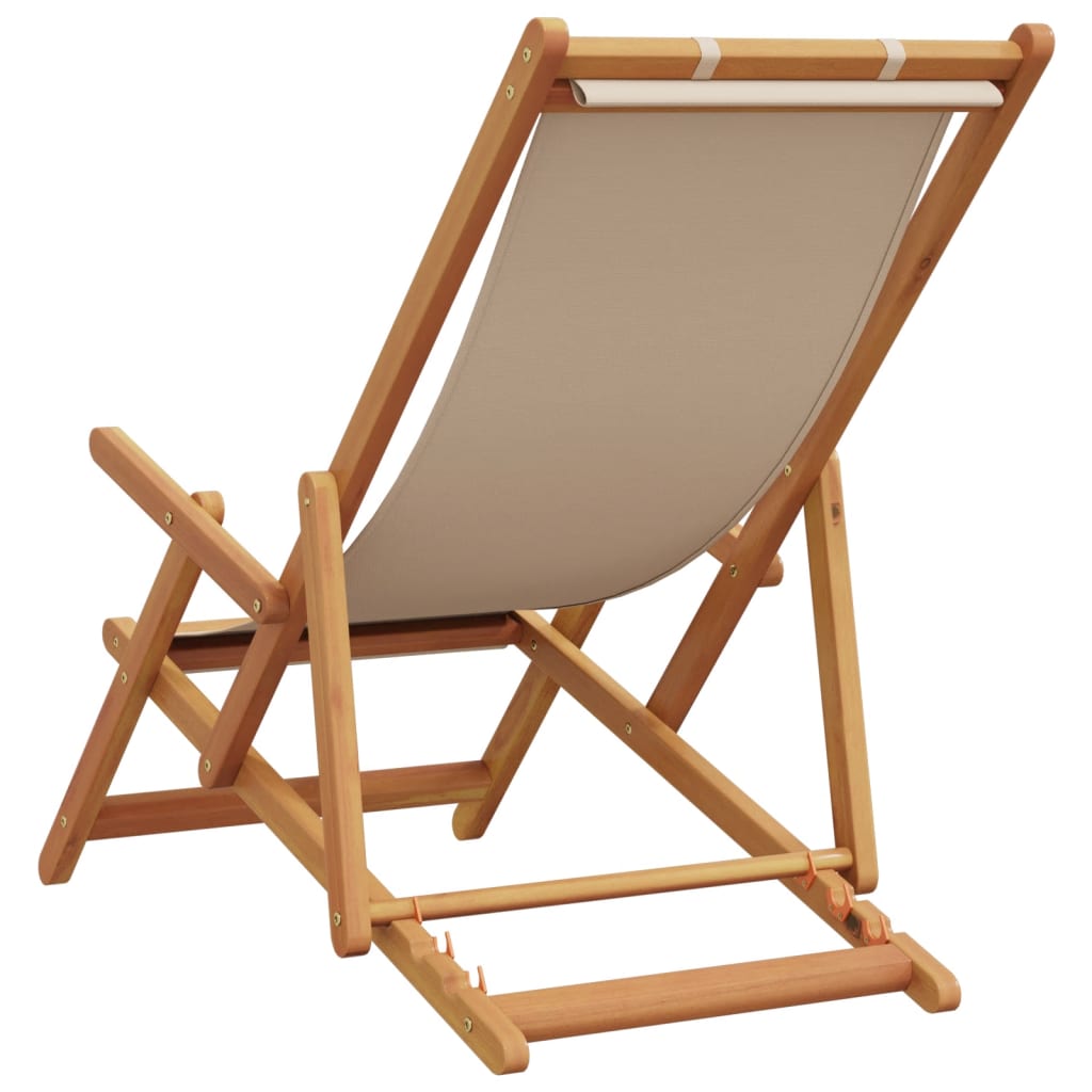 Strandstroelen 2 st inklapbaar stof en massief hout beige is nu te koop bij PeponiXL, paradijselijk wonen!