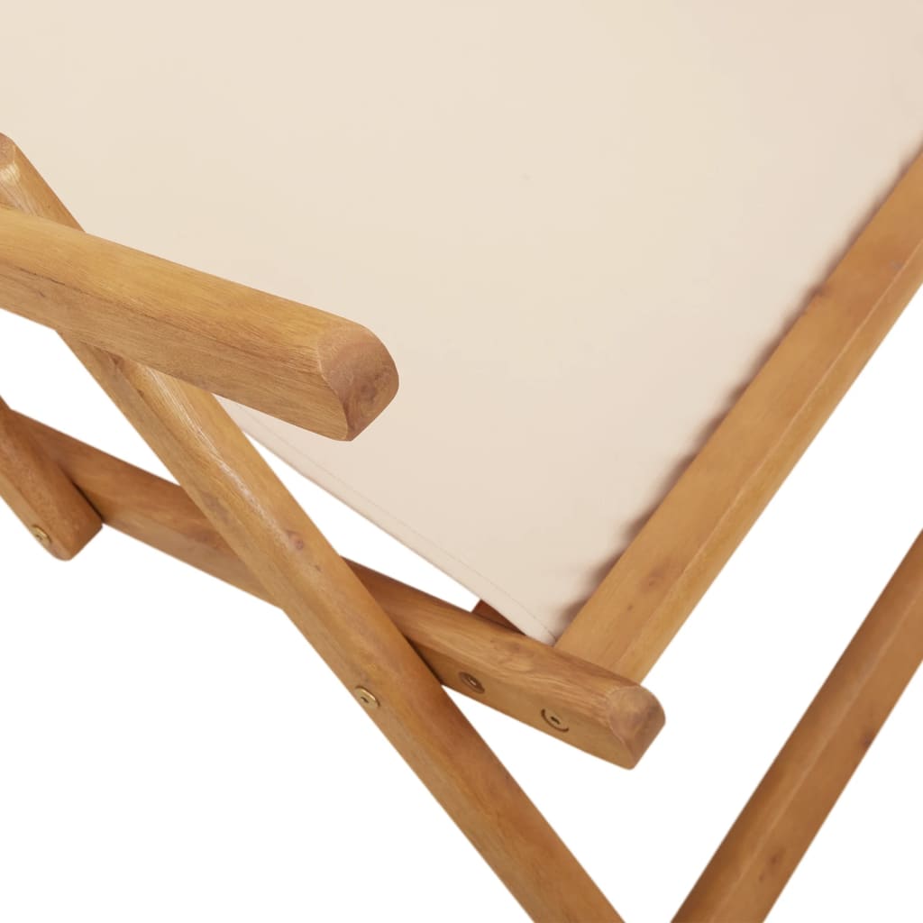 Strandstroelen 2 st inklapbaar stof en massief hout beige is nu te koop bij PeponiXL, paradijselijk wonen!