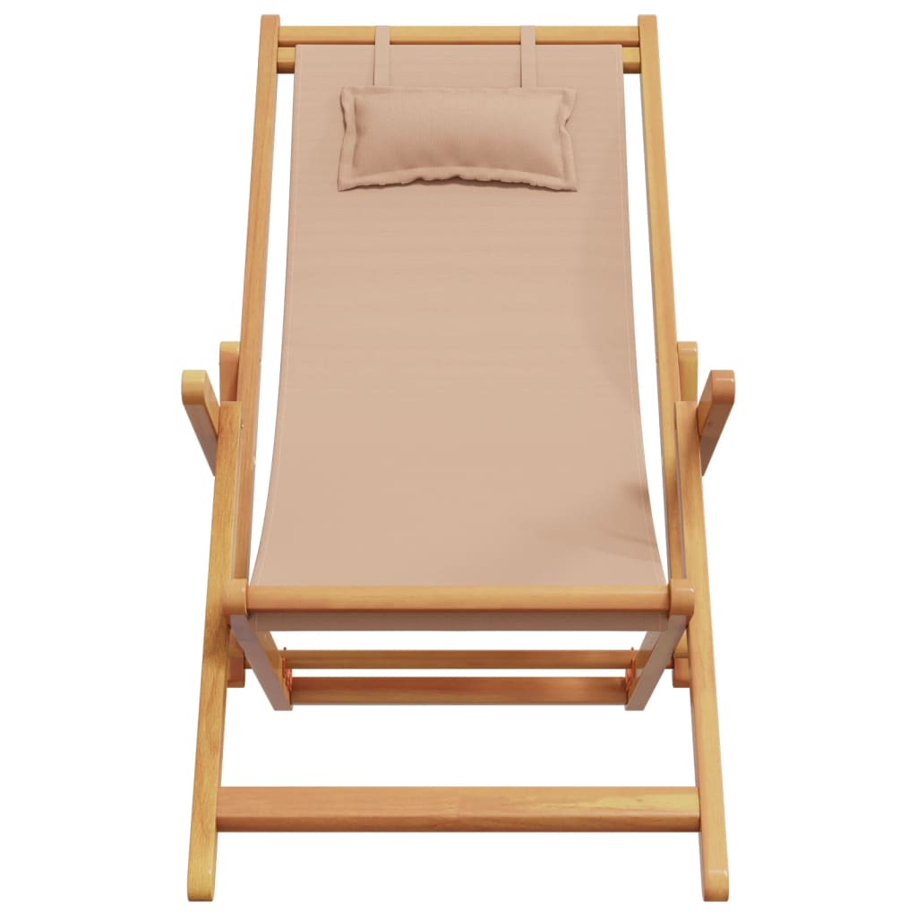 Strandstroelen 2 st inklapbaar stof en massief hout taupe is nu te koop bij PeponiXL, paradijselijk wonen!