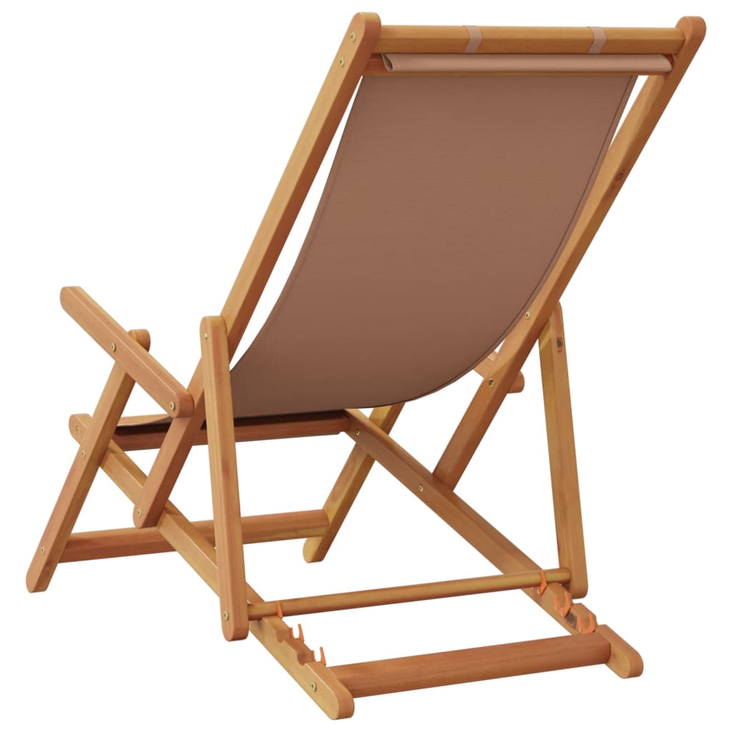 Strandstroelen 2 st inklapbaar stof en massief hout taupe is nu te koop bij PeponiXL, paradijselijk wonen!