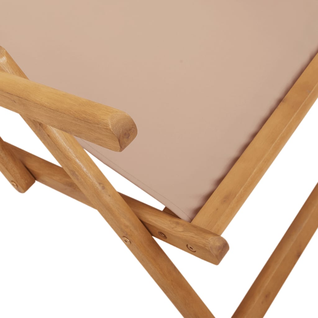 Strandstroelen 2 st inklapbaar stof en massief hout taupe is nu te koop bij PeponiXL, paradijselijk wonen!