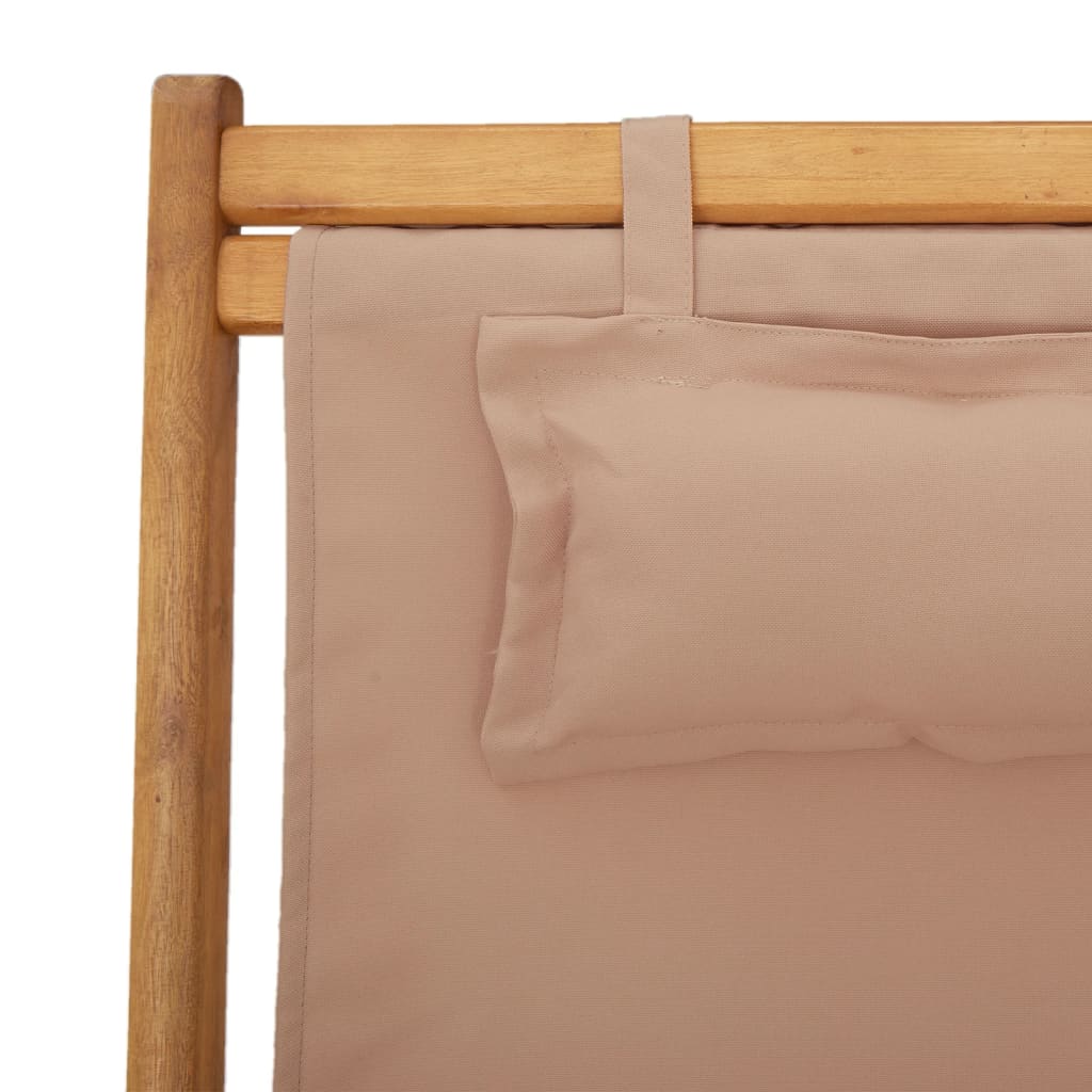 Strandstroelen 2 st inklapbaar stof en massief hout taupe is nu te koop bij PeponiXL, paradijselijk wonen!