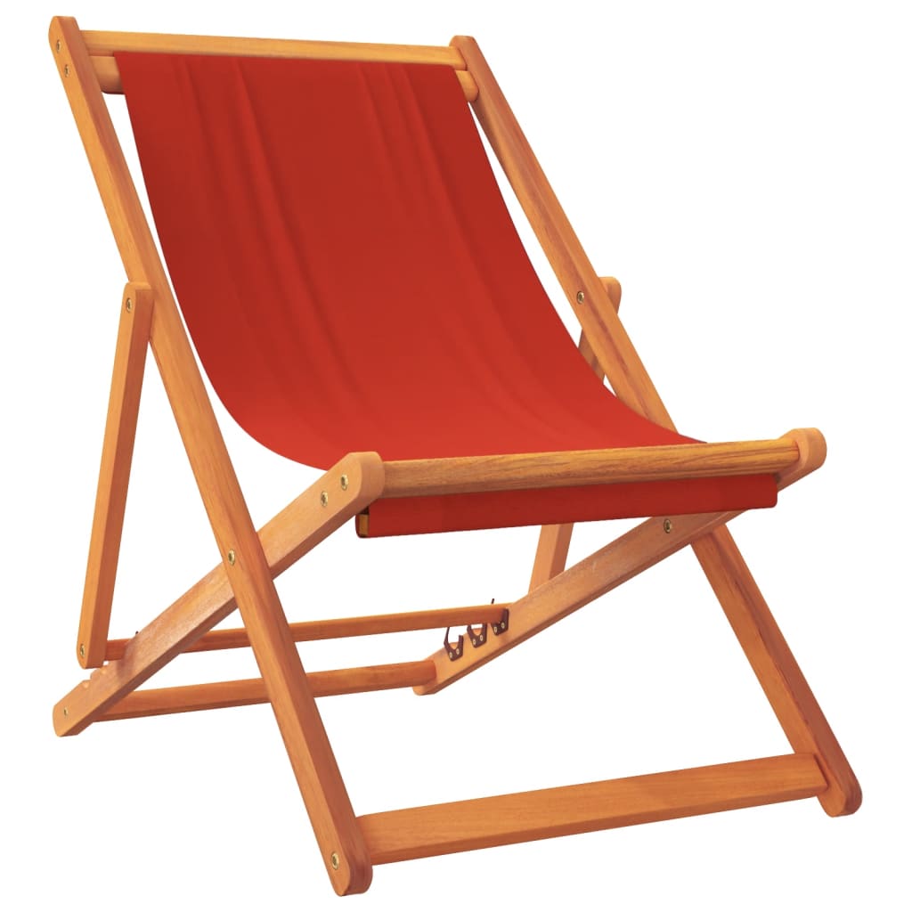 Strandstoelen 2 st inklapbaar stof rood is nu te koop bij PeponiXL, paradijselijk wonen!