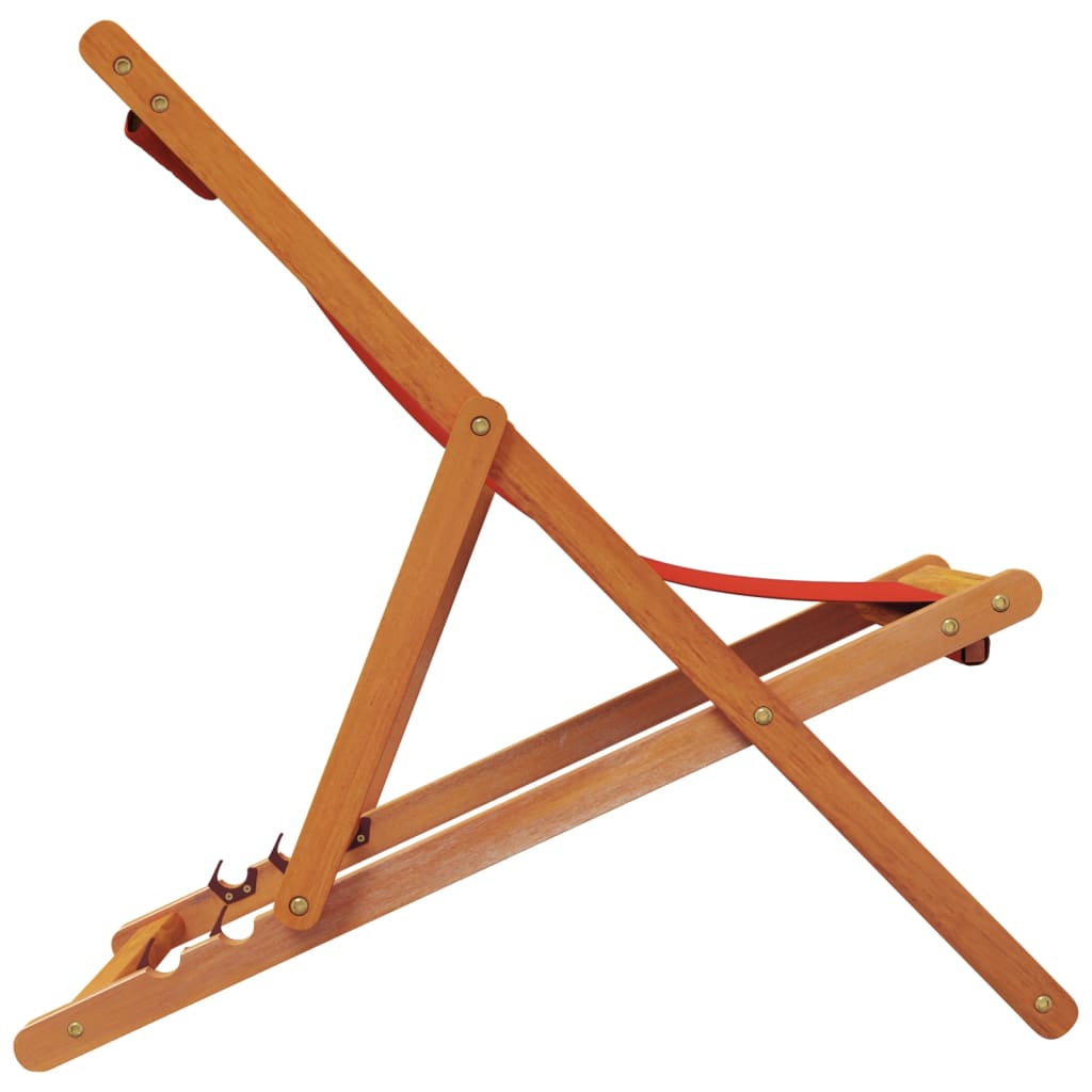 Strandstoelen 2 st inklapbaar stof rood is nu te koop bij PeponiXL, paradijselijk wonen!