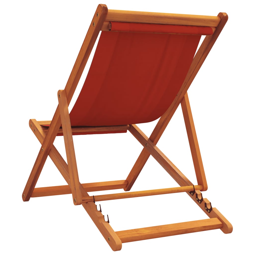 Strandstoelen 2 st inklapbaar stof rood is nu te koop bij PeponiXL, paradijselijk wonen!