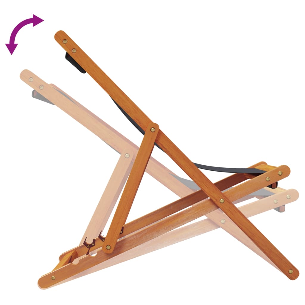 Strandstoelen 2 st inklapbaar stof grijs is nu te koop bij PeponiXL, paradijselijk wonen!