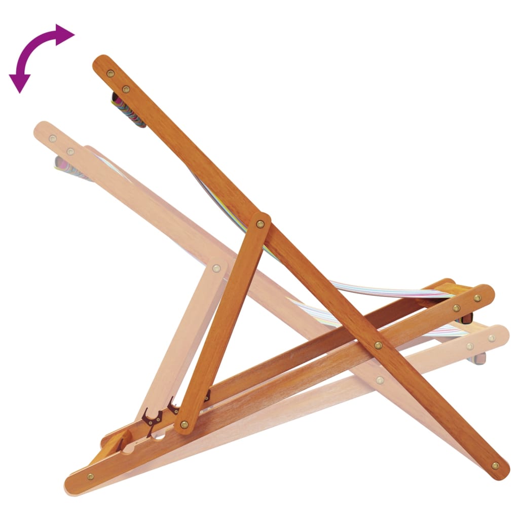 Strandstoelen 2 st inklapbaar stof meerkleurig is nu te koop bij PeponiXL, paradijselijk wonen!
