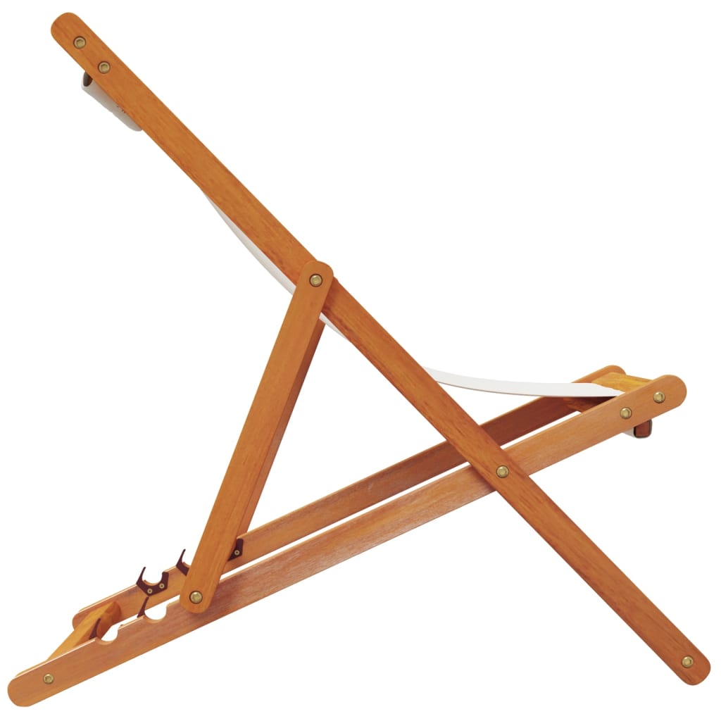 Strandstoelen 2 st inklapbaar stof crèmewit is nu te koop bij PeponiXL, paradijselijk wonen!