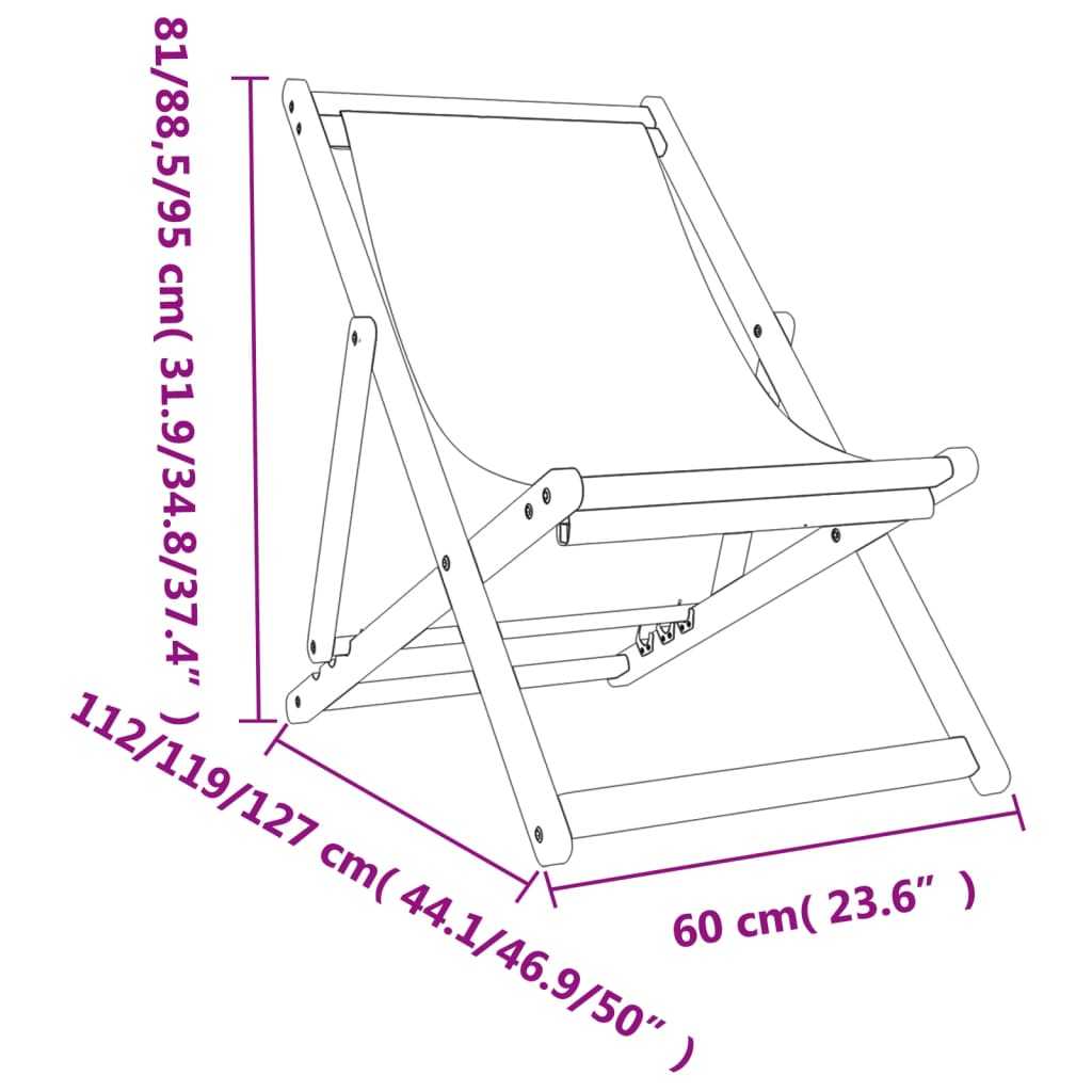 Strandstoelen 2 st inklapbaar stof crèmewit is nu te koop bij PeponiXL, paradijselijk wonen!