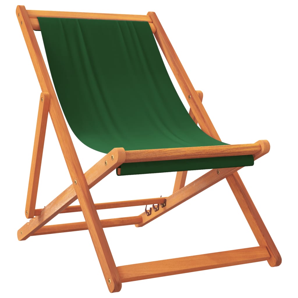 Strandstoelen 2 st inklapbaar stof groen is nu te koop bij PeponiXL, paradijselijk wonen!