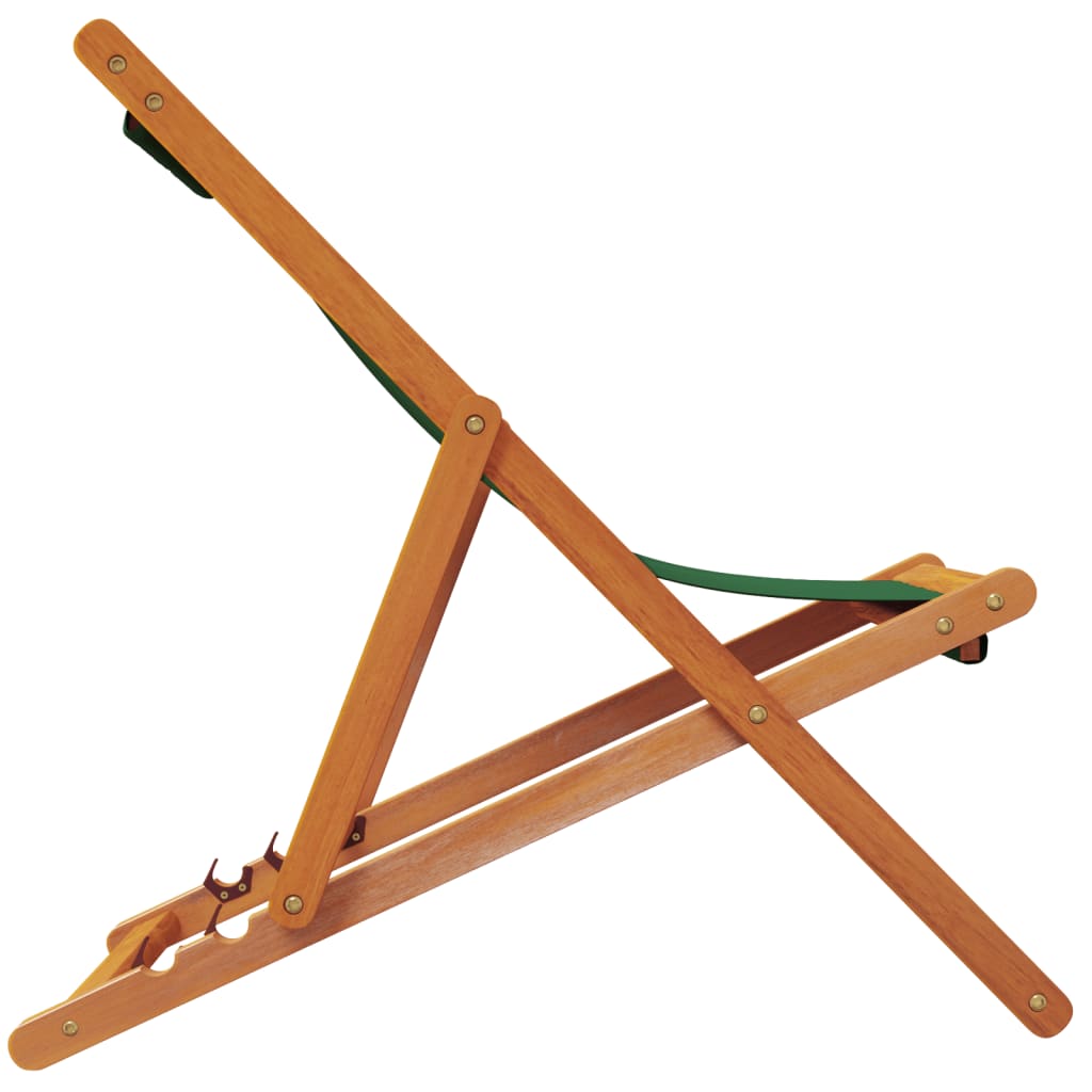 Strandstoelen 2 st inklapbaar stof groen is nu te koop bij PeponiXL, paradijselijk wonen!
