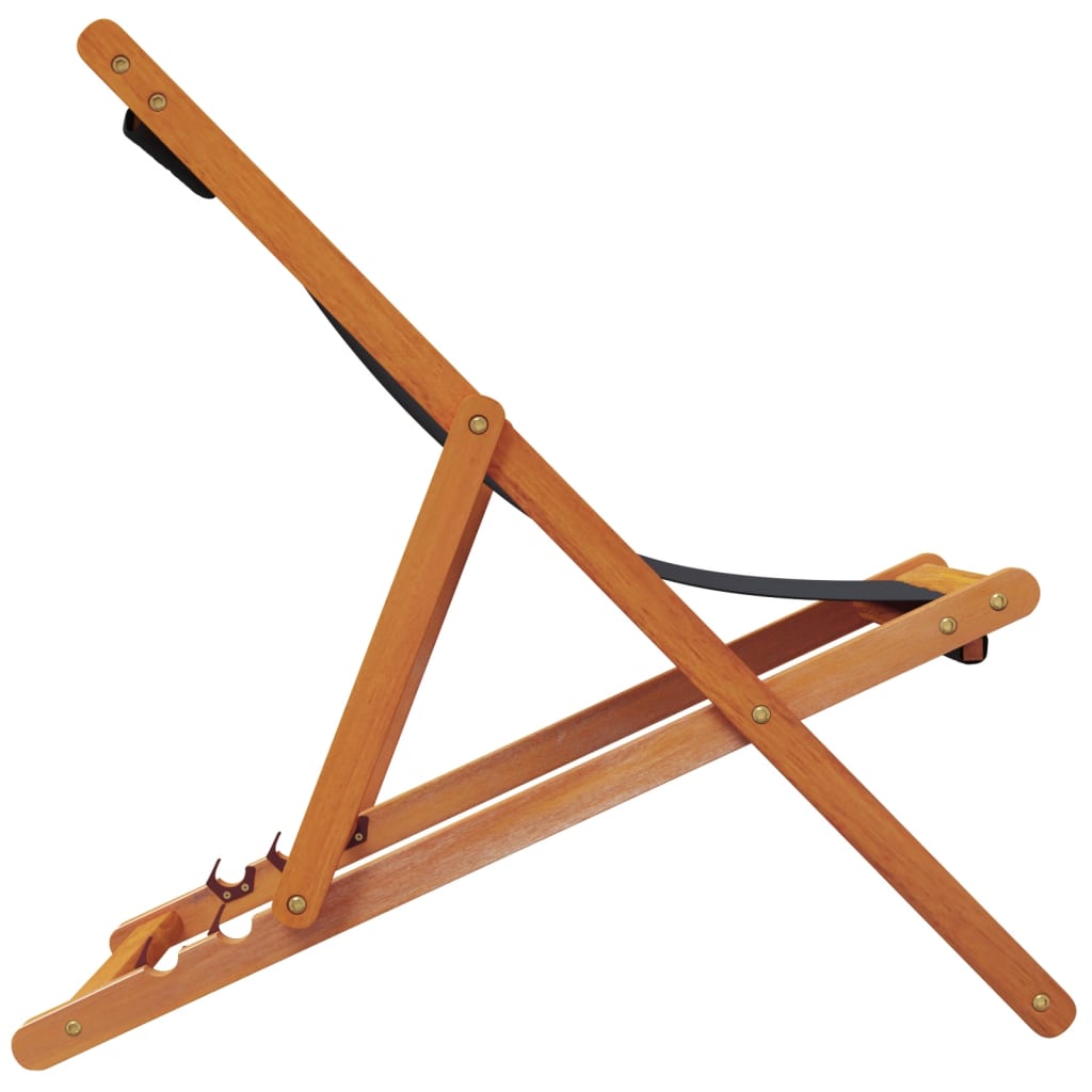 Strandstoelen 2 st inklapbaar stof zwart is nu te koop bij PeponiXL, paradijselijk wonen!