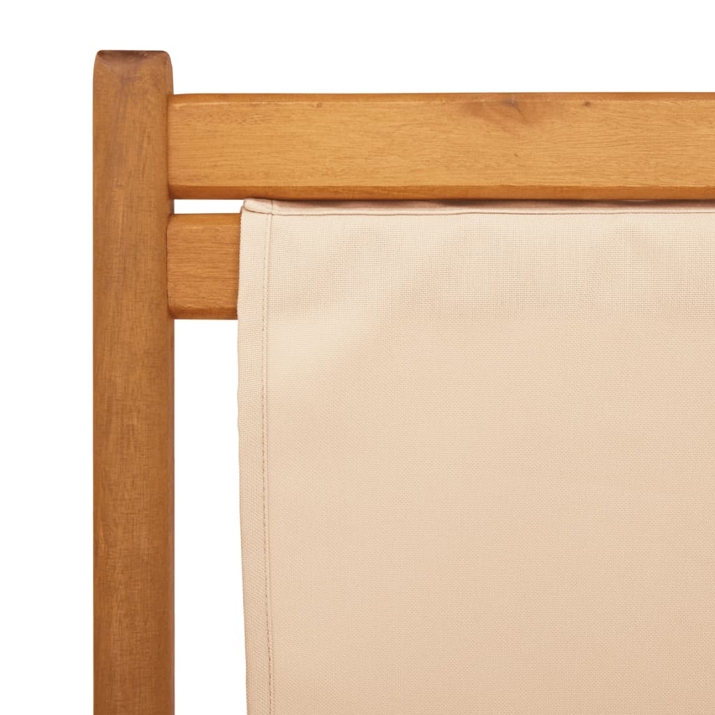 Strandstroelen 2 st inklapbaar stof en massief hout beige is nu te koop bij PeponiXL, paradijselijk wonen!