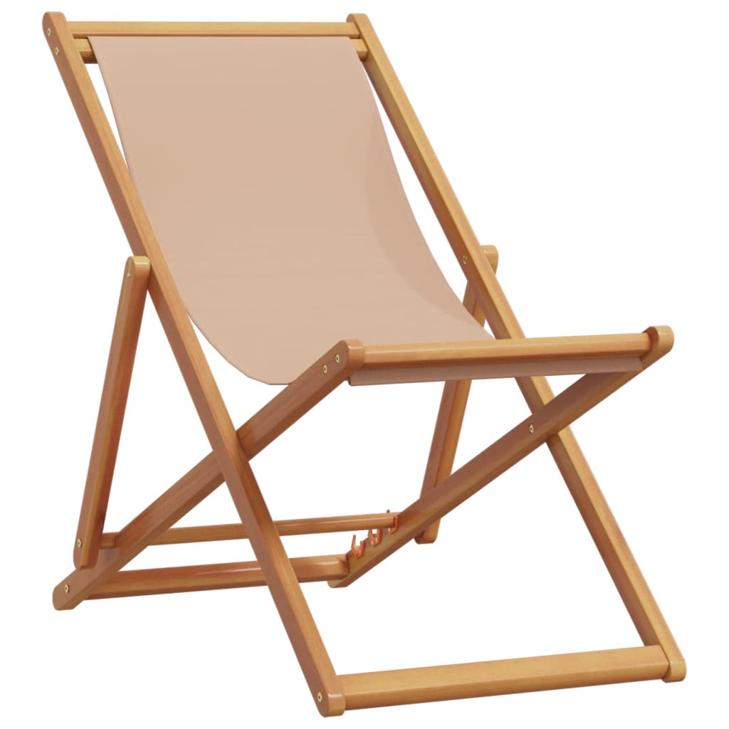 Strandstroelen 2 st inklapbaar stof en massief hout taupe is nu te koop bij PeponiXL, paradijselijk wonen!
