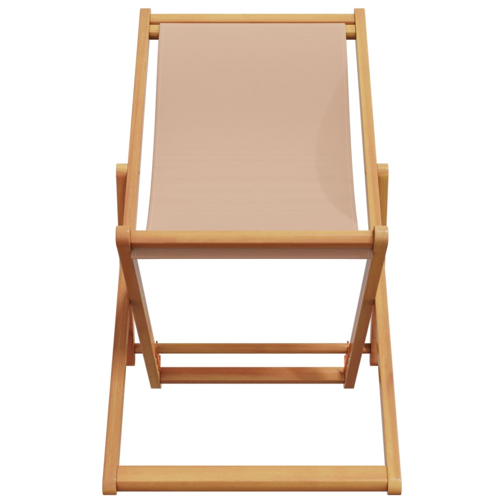 Strandstroelen 2 st inklapbaar stof en massief hout taupe is nu te koop bij PeponiXL, paradijselijk wonen!