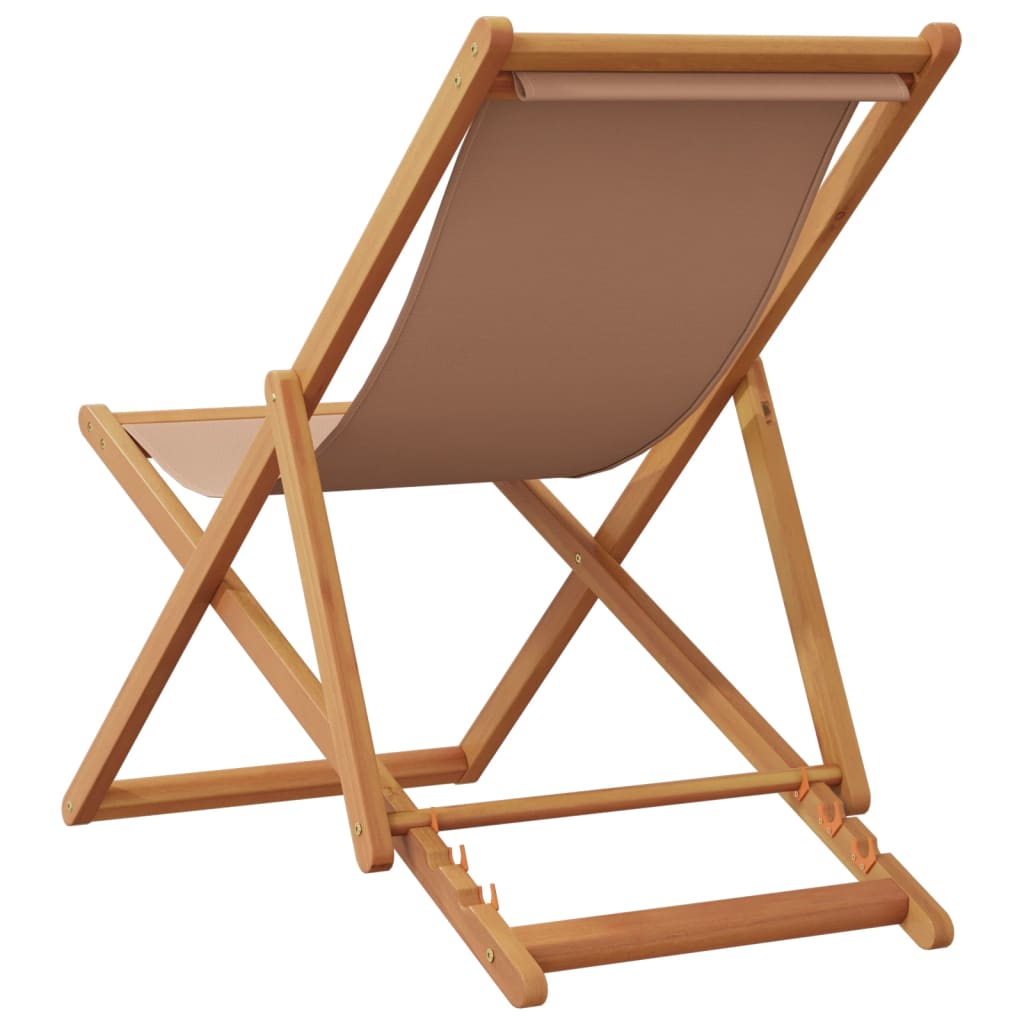 Strandstroelen 2 st inklapbaar stof en massief hout taupe is nu te koop bij PeponiXL, paradijselijk wonen!