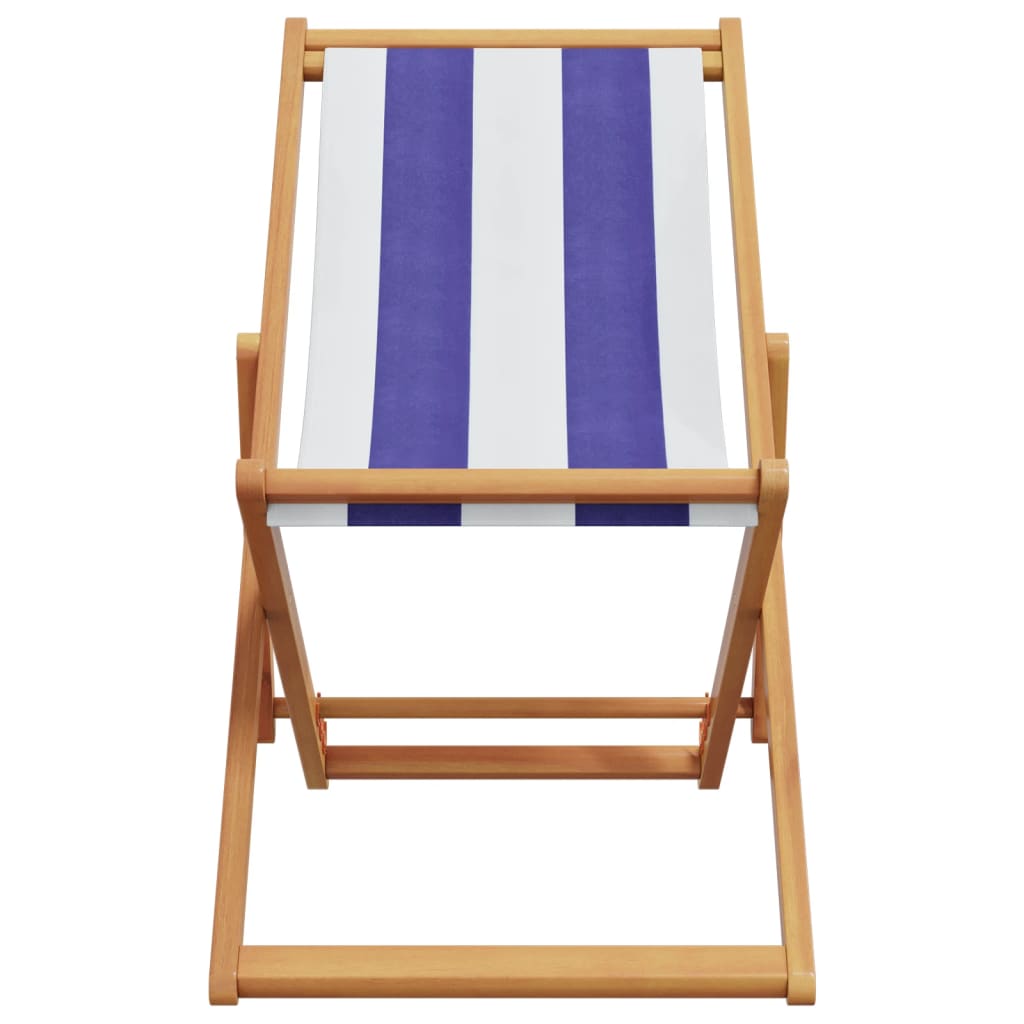 Strandstroelen 2st inklapbaar stof en massief hout blauw en wit is nu te koop bij PeponiXL, paradijselijk wonen!
