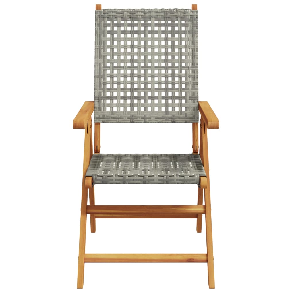 Tuinstoelen 8 st verstelbaar poly rattan en massief hout grijs is nu te koop bij PeponiXL, paradijselijk wonen!