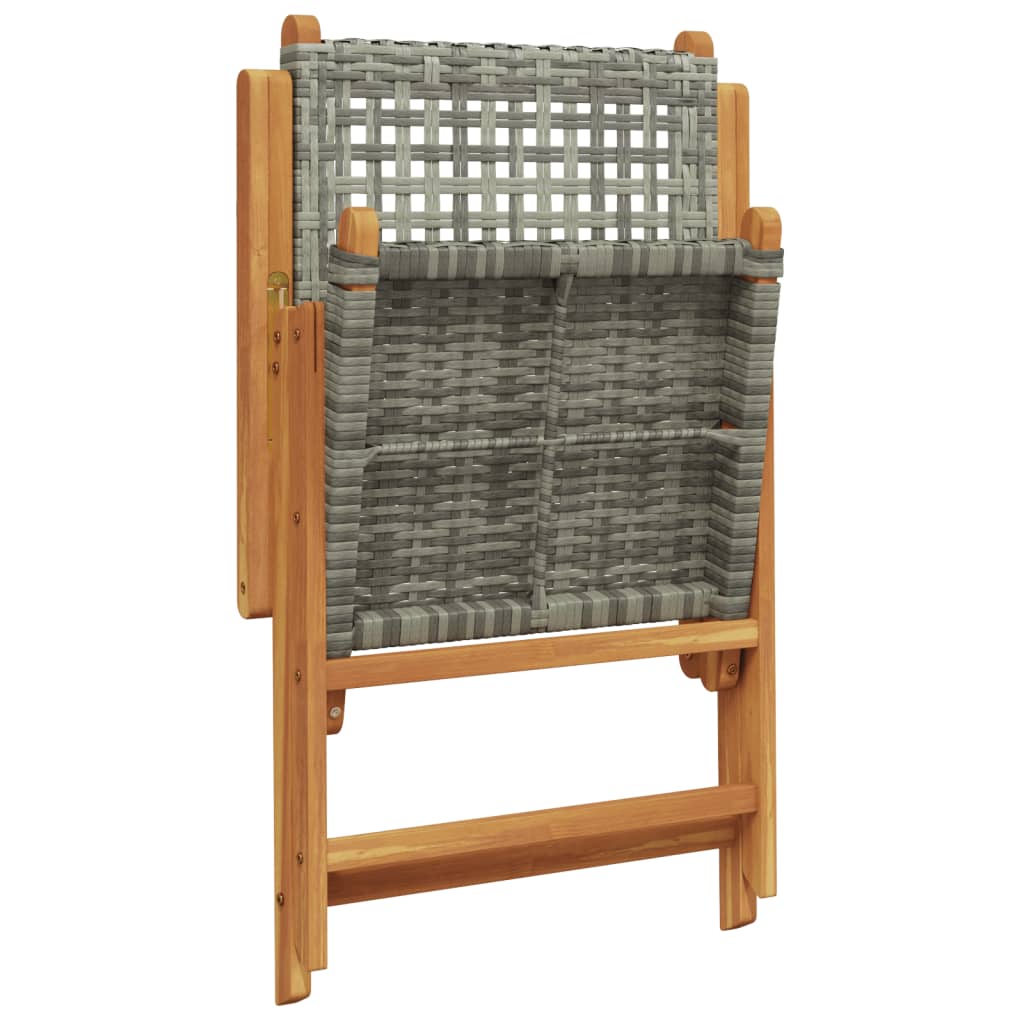 Tuinstoelen 8 st verstelbaar poly rattan en massief hout grijs is nu te koop bij PeponiXL, paradijselijk wonen!