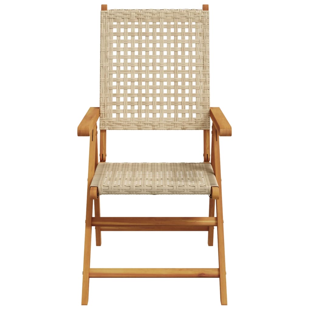 Tuinstoelen 6 st poly rattan en massief hout beige is nu te koop bij PeponiXL, paradijselijk wonen!