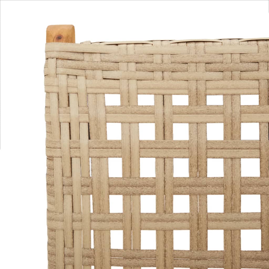Tuinstoelen 8 st poly rattan en massief hout beige is nu te koop bij PeponiXL, paradijselijk wonen!