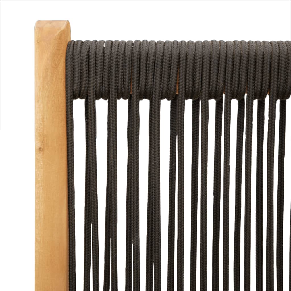 Tuinstoelen 6 st verstelbaar massief acaciahout zwart is nu te koop bij PeponiXL, paradijselijk wonen!