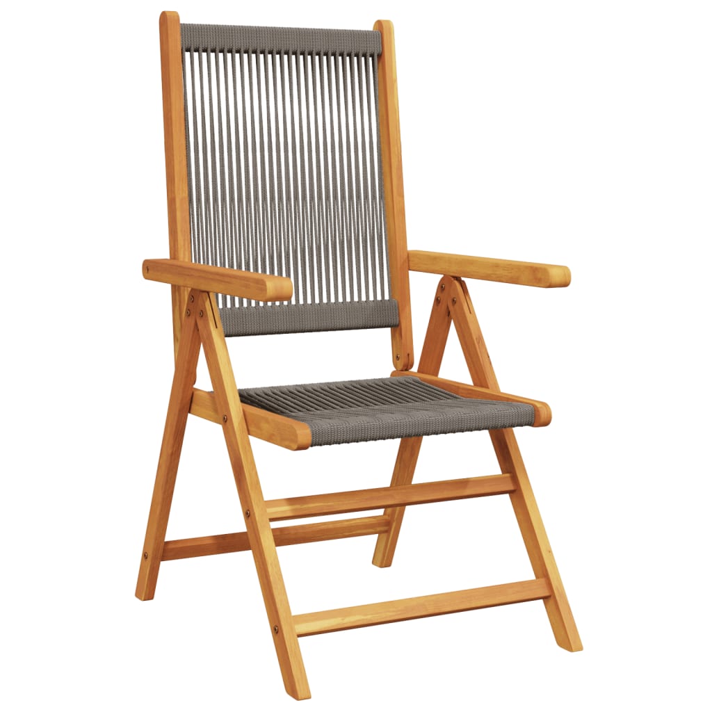 Tuinstoelen 4 st verstelbaar massief acaciahout grijs is nu te koop bij PeponiXL, paradijselijk wonen!
