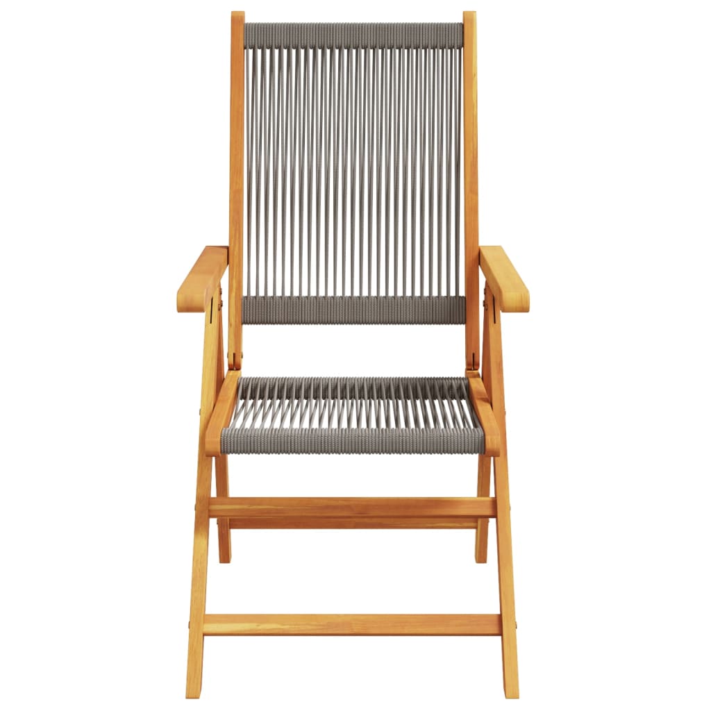 Tuinstoelen 4 st verstelbaar massief acaciahout grijs is nu te koop bij PeponiXL, paradijselijk wonen!