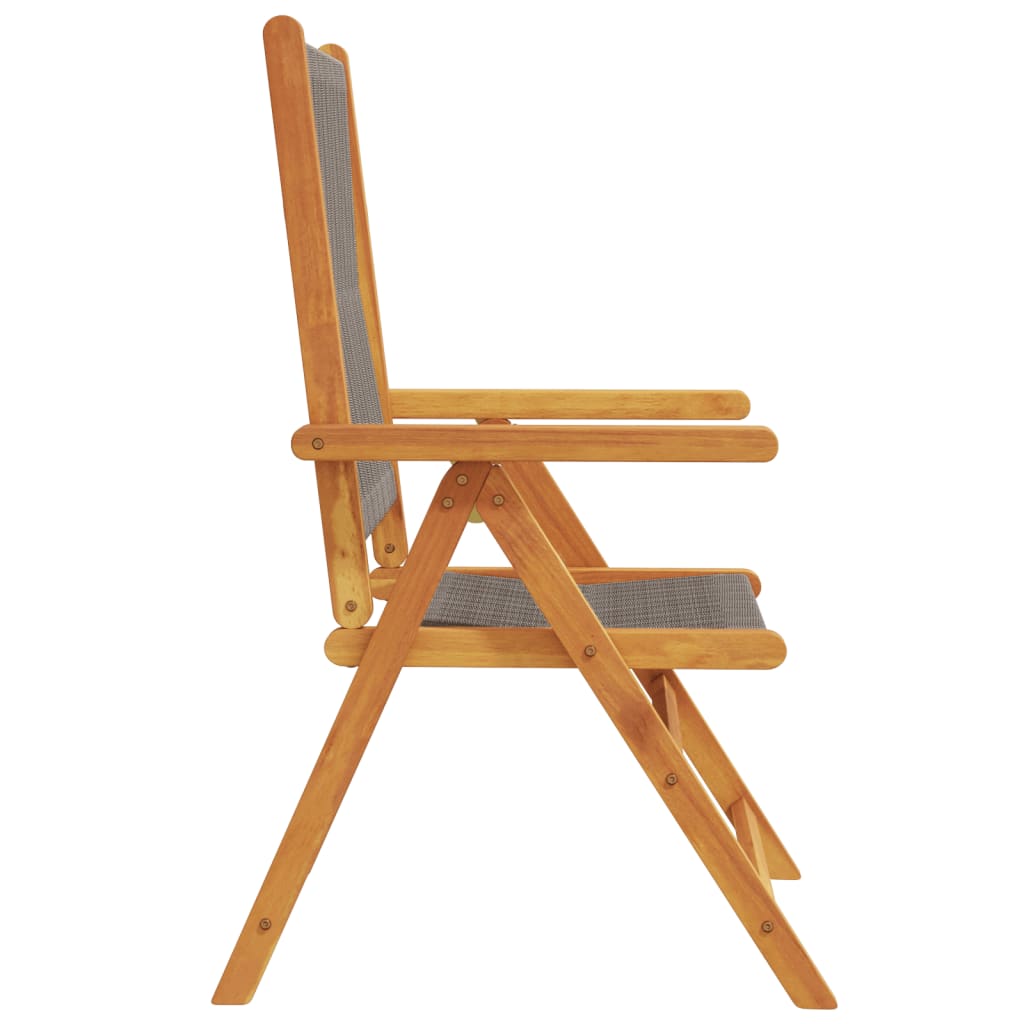 Tuinstoelen 4 st verstelbaar massief acaciahout grijs is nu te koop bij PeponiXL, paradijselijk wonen!