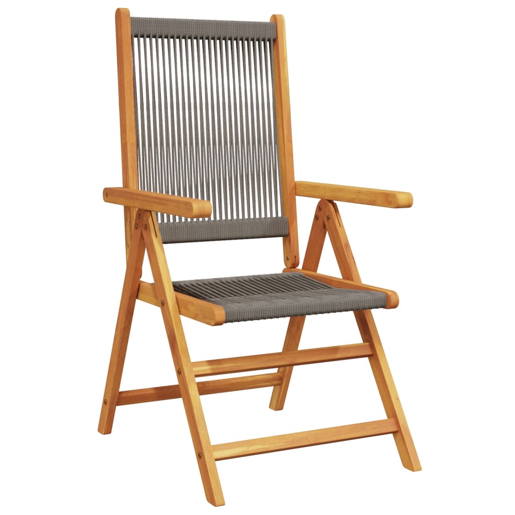 Tuinstoelen 6 st verstelbaar massief acaciahout grijs is nu te koop bij PeponiXL, paradijselijk wonen!