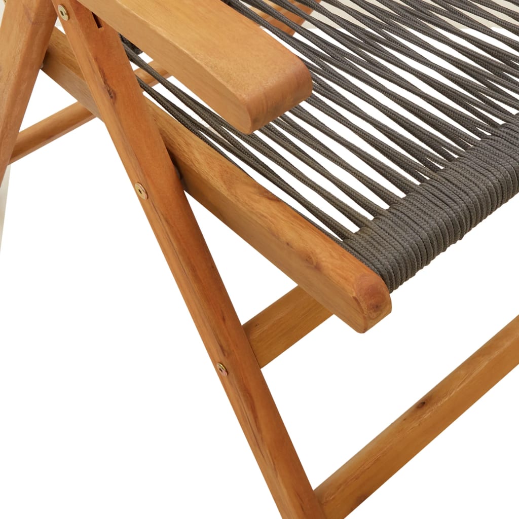 Tuinstoelen 6 st verstelbaar massief acaciahout grijs is nu te koop bij PeponiXL, paradijselijk wonen!