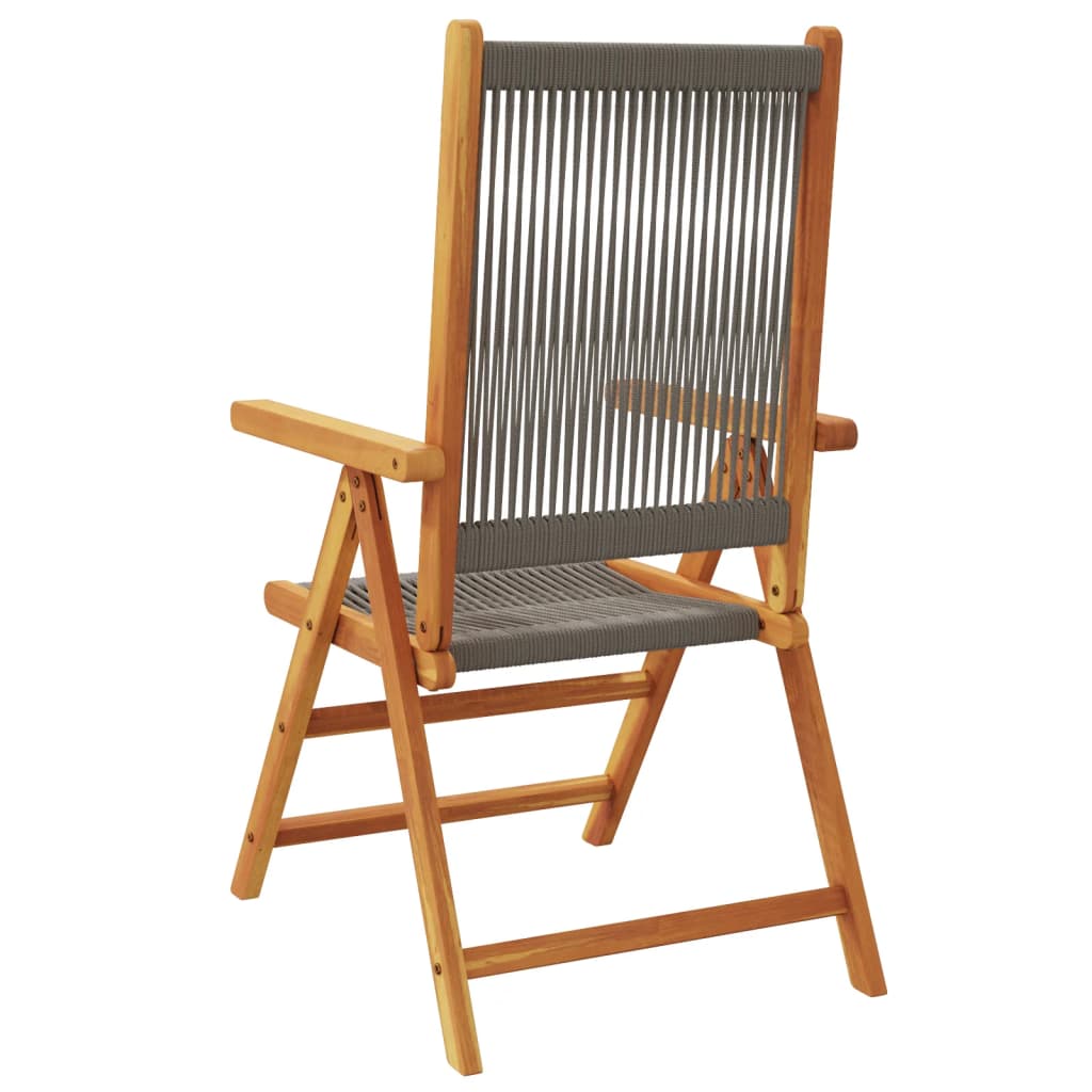Tuinstoelen 8 st verstelbaar massief acaciahout grijs is nu te koop bij PeponiXL, paradijselijk wonen!