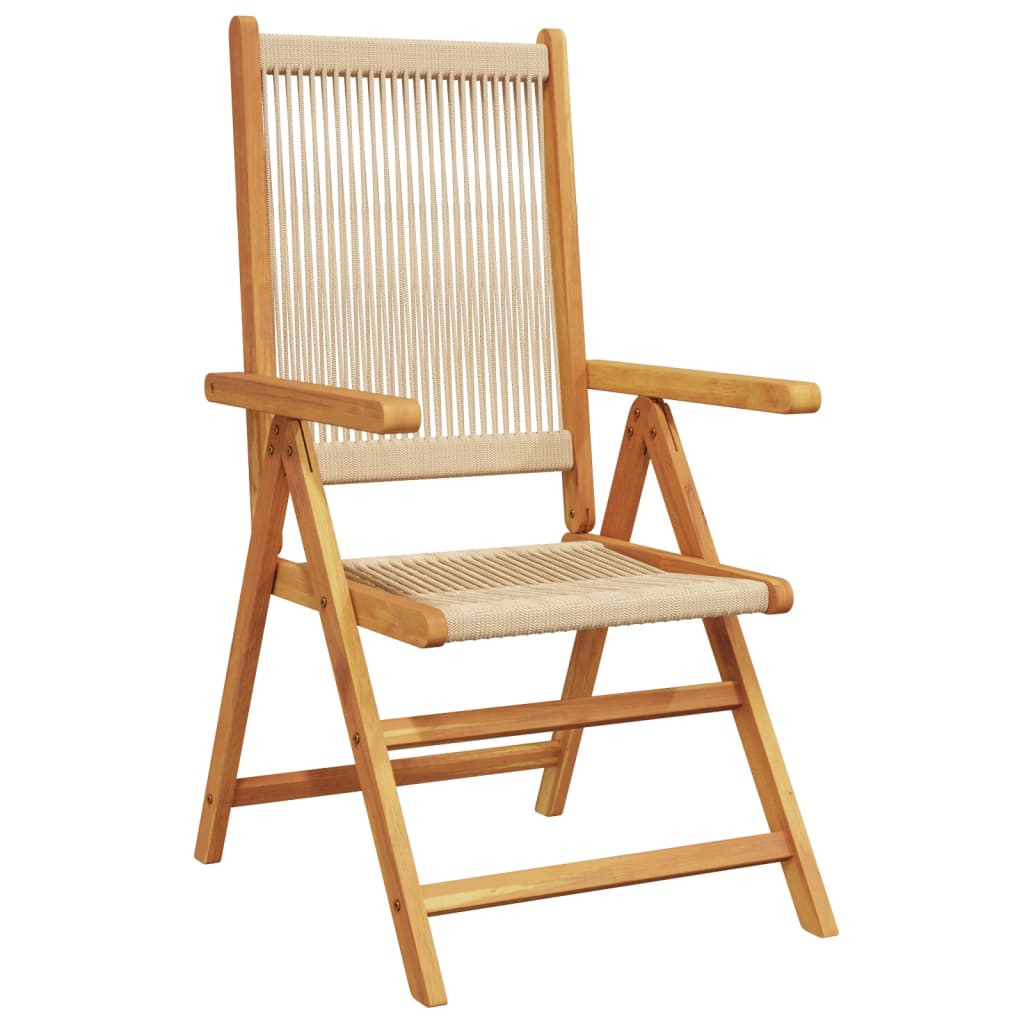 Tuinstoelen 4 st verstelbaar massief acaciahout beige is nu te koop bij PeponiXL, paradijselijk wonen!